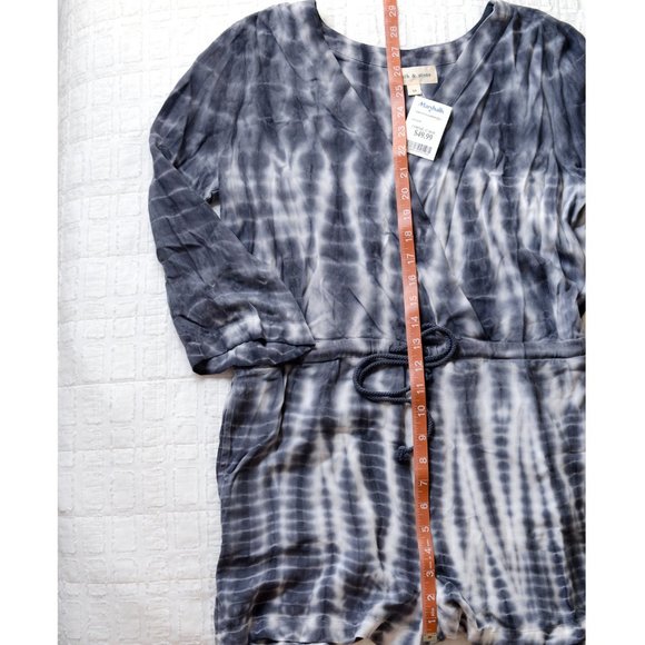 NEW Cloth & Stone Tie-Dyed Blue White Romper Medium - Picture 6 of 7